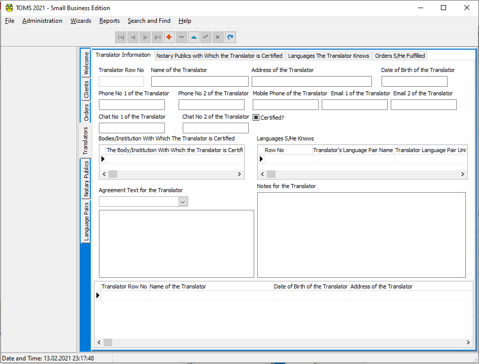 TOMS Small Business Edition - Add Translators