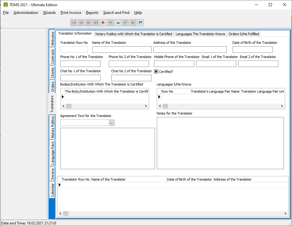 TOMS Ultimate (Multiuser) Edition - Add Translators